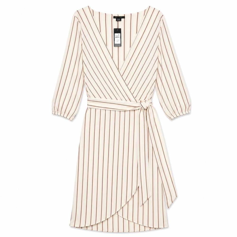 City Chic Catalina Stripe Wrap Dress Beige XXL NWT